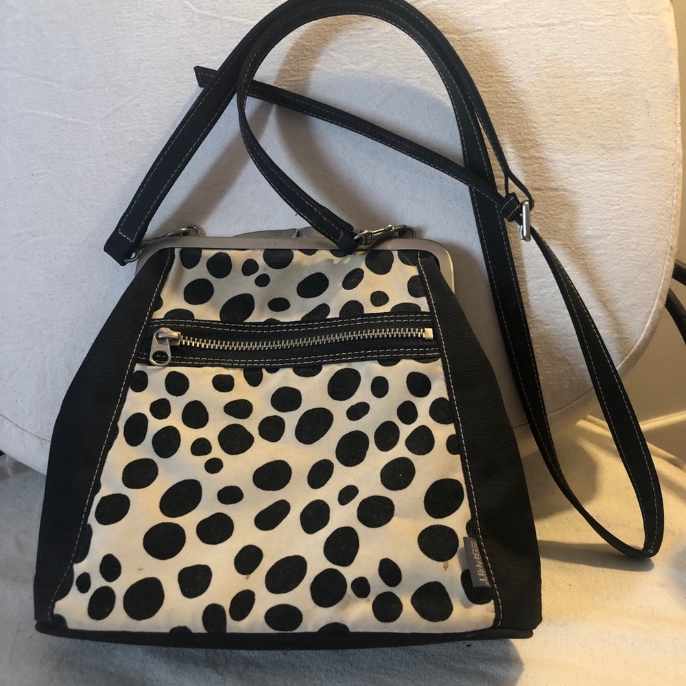 Black and white womens purse